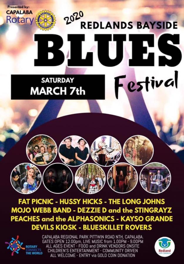 2020 Redlands Bayside Blues Festival poster
