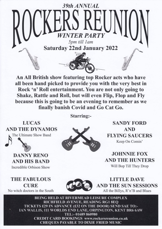 39th Rockers Reunion Winter Party 2022 poster