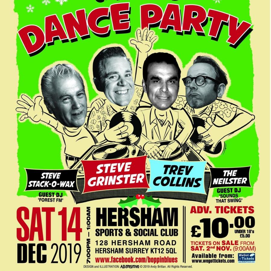 Boppin the Blues Christmas Party 2019 poster