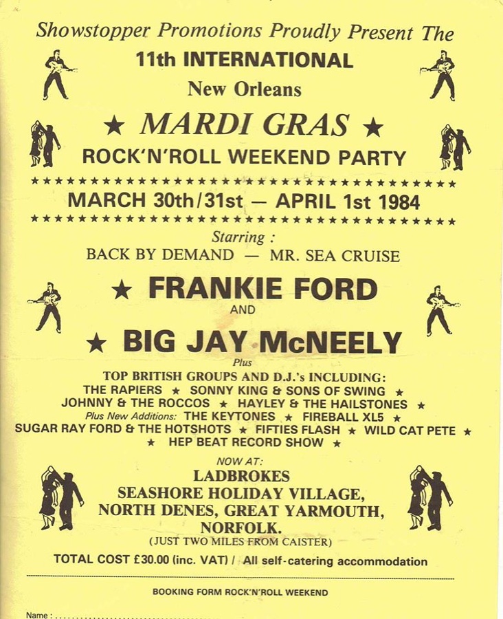 11th International New Orleans Mardi Gras Rock 'n' Roll Weekend Party (Great Yarmouth 1984) poster