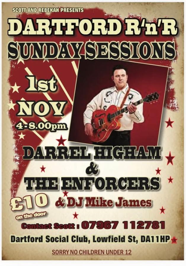Dartford R'N'R Sunday Sessions: Darrel Higham poster