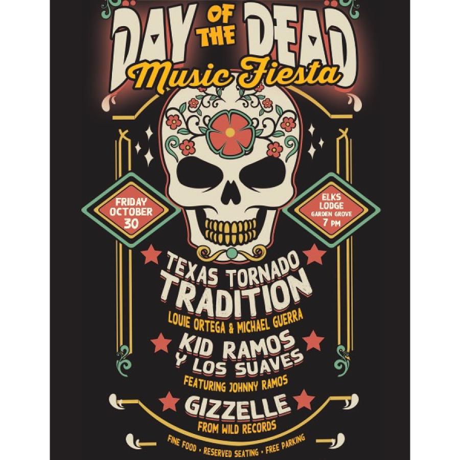 Day of the Dead Music Fiesta at Garden Grove Elks Lodge poster