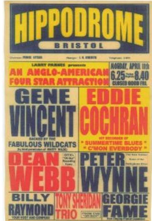 Gene Vincent & Eddie Cochran — Bristol Hippodrome 1960 poster