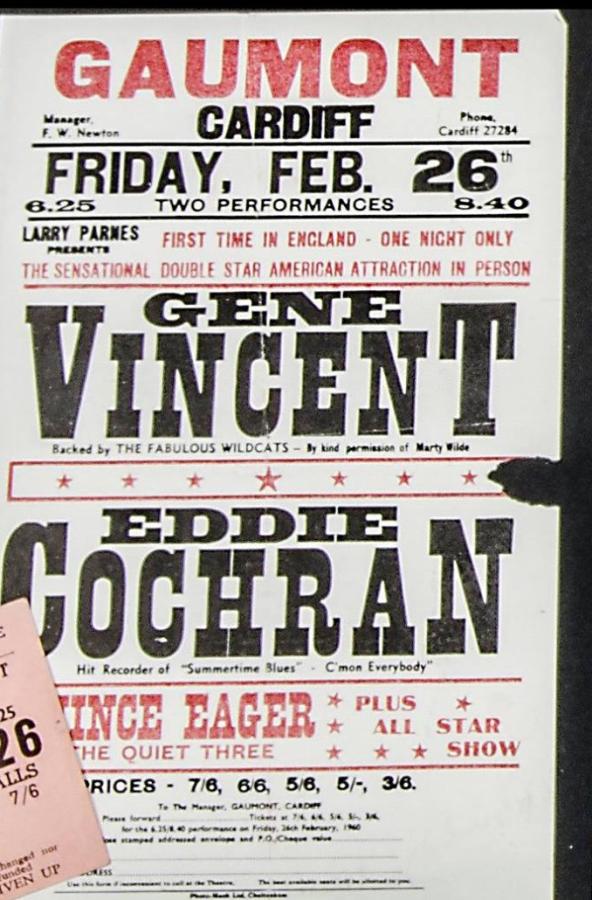 Gene Vincent & Eddie Cochran — Cardiff 1960 poster