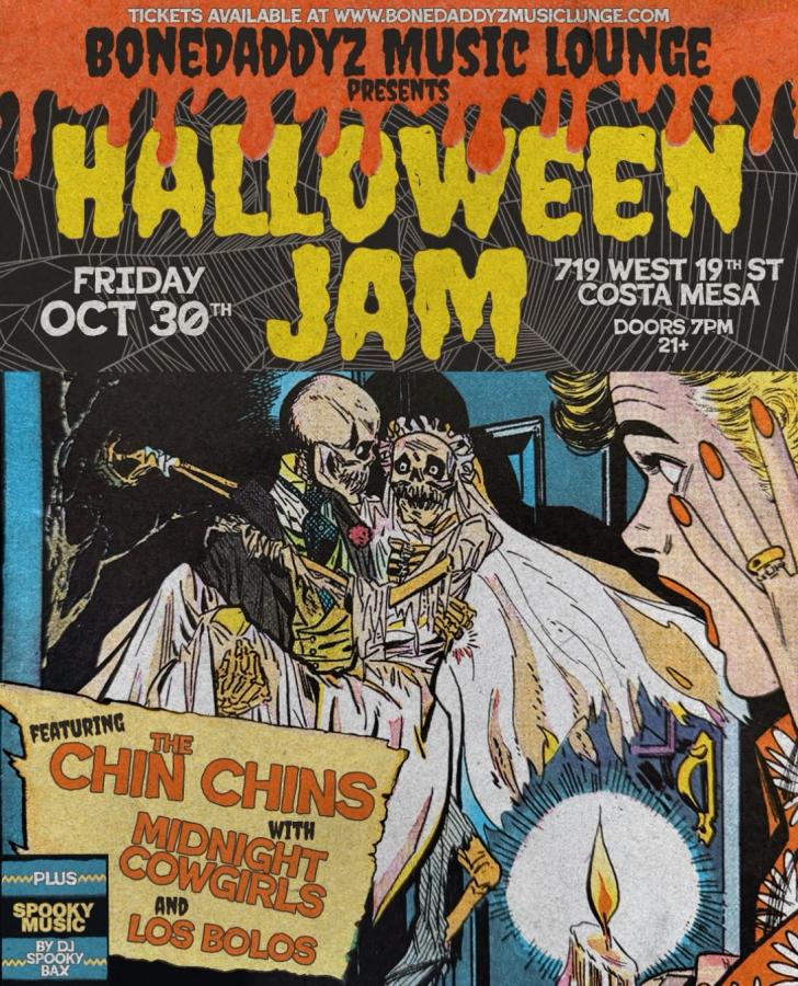 Halloween Jam: The Chin Chins + Midnight Cowgirls + Los Bolos at Bone Daddyz poster