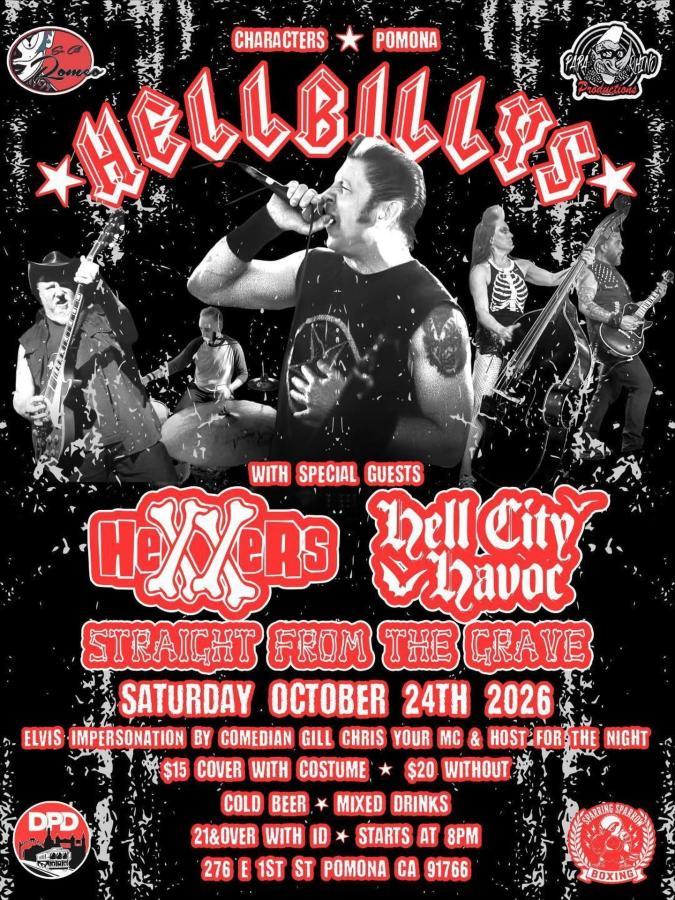 Hellbillys + The Hexxers at Characters, Pomona poster