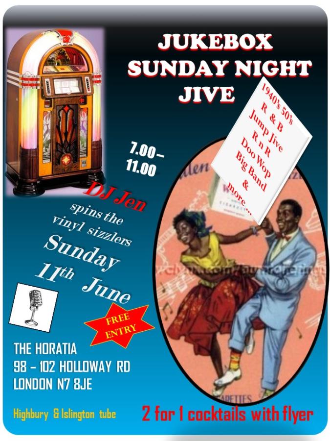 Jukebox Sunday Night Jive - jive party poster