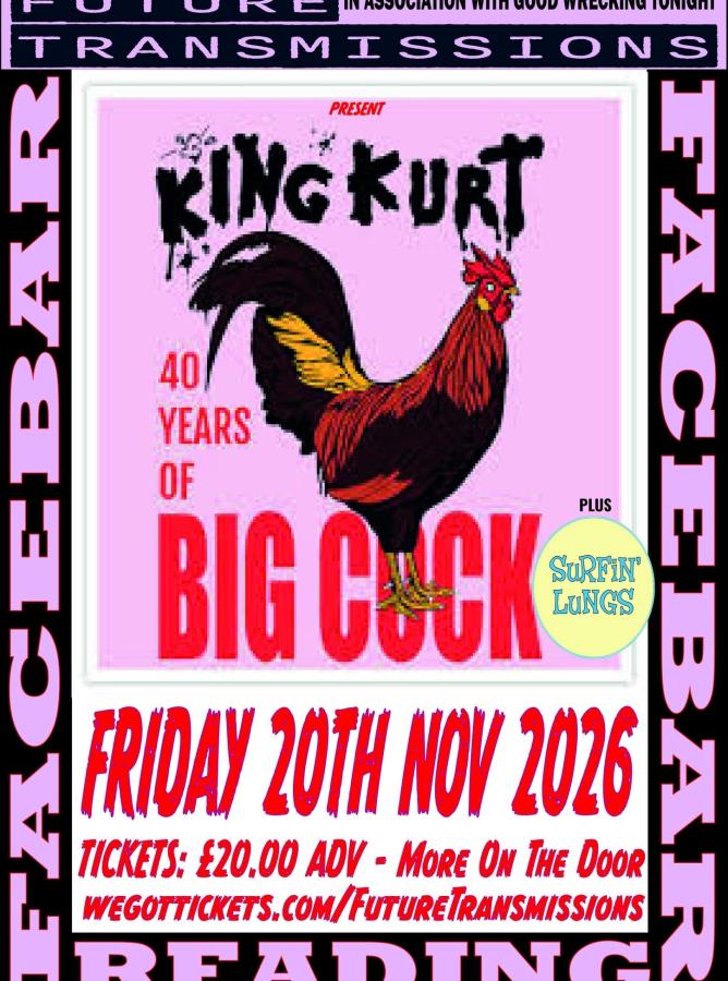 King Kurt + Surfin' Lungs at The Face Bar, Reading poster