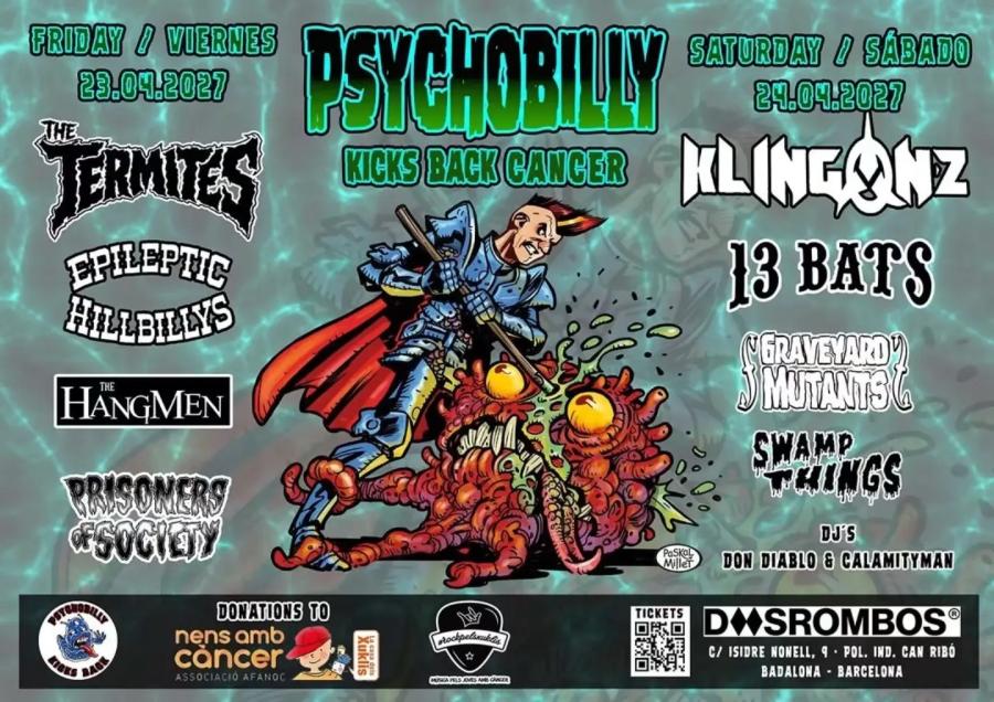 Psychobilly Kicks Back Cancer at Dosrombos, Badalona poster