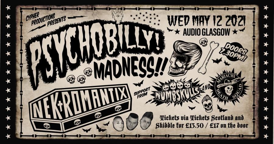 Psychobilly Madness!! Nekromantix + Numbskulls + Mariachi Death Squad poster