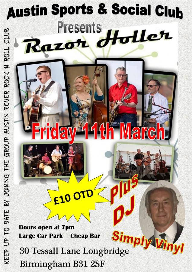 Razor Holler R&R Band Plus DJ Simply Vinyl poster