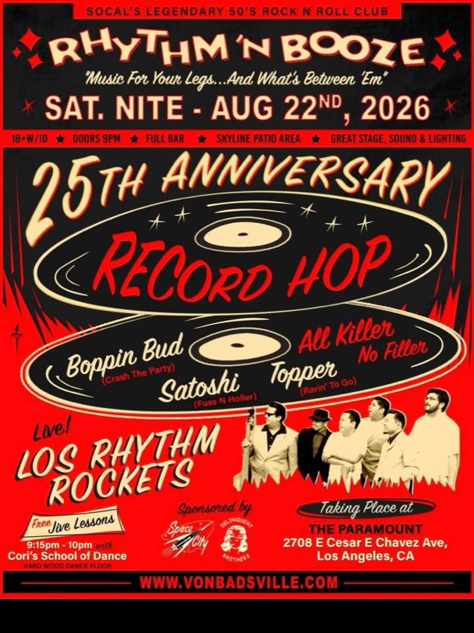 Rhythm 'n Booze 25th Anniversary Record Hop poster