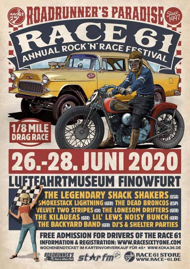 Roadrunner's Paradise Race 61 Festival 2020 poster