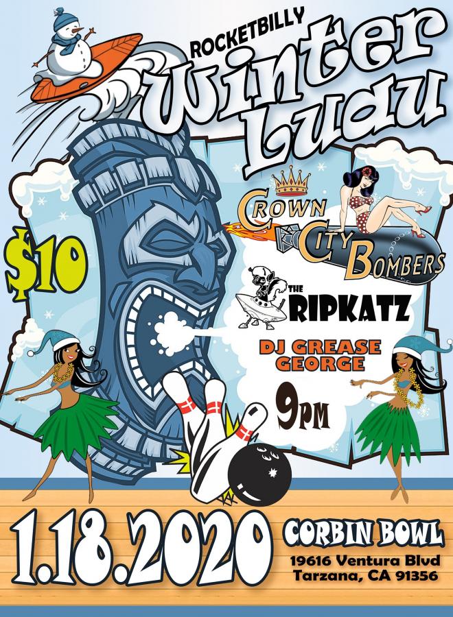 Rocketbilly Winter Luau with Crown City Bombers! poster