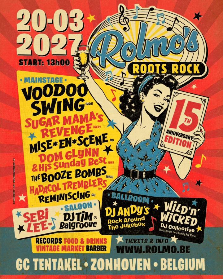 Rolmo's Roots Rock 2027 - 15th Anniversary poster
