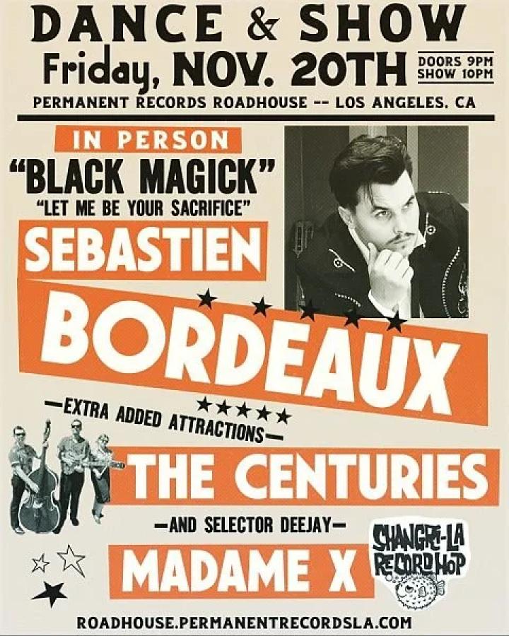 Sebastien Bordeaux at Permanent Records Roadhouse poster