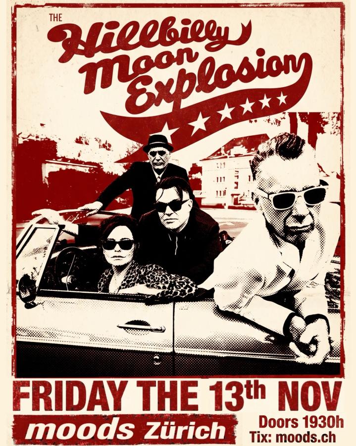 The Hillbilly Moon Explosion at Moods, Zürich poster