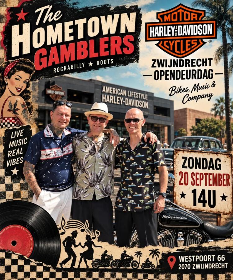 The Hometown Gamblers at the American Lifestyle Harley-Davidson open day, Zwijndrecht poster