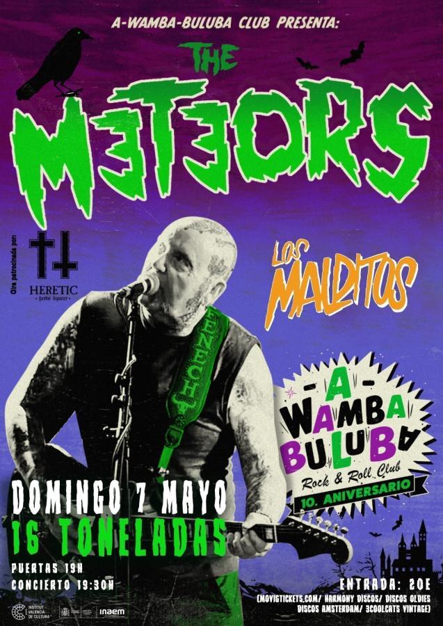 The Meteors + Los Malditos poster