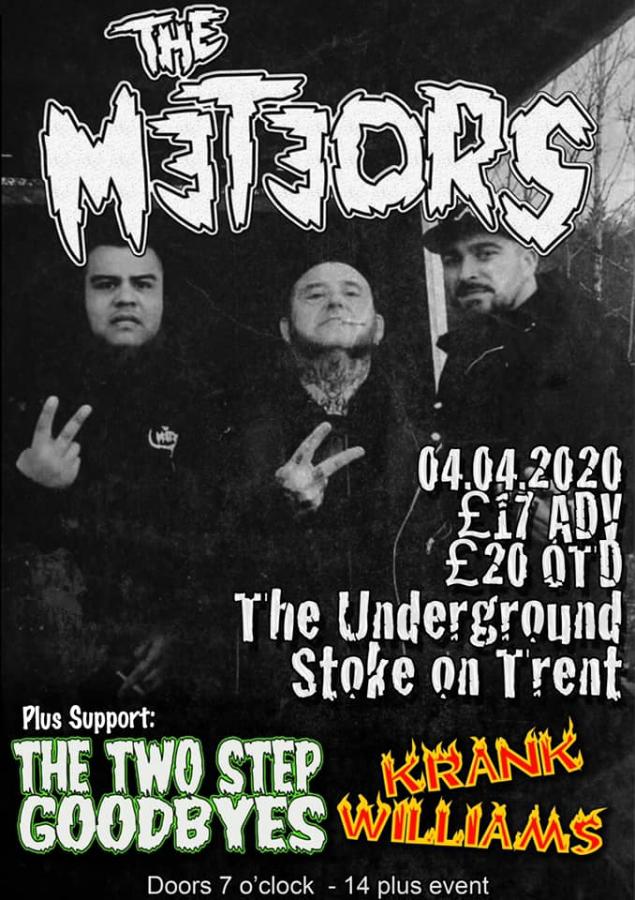 The Meteors + The Two Step Goodbyes + Krank Williams poster