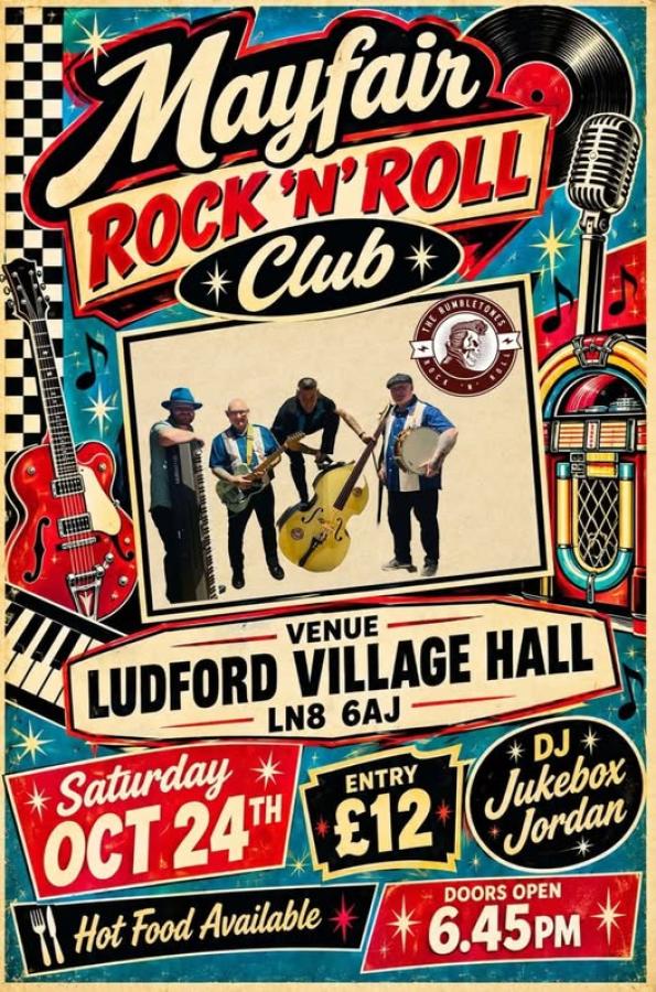 The Rumbletones at Ludford Village Hall poster