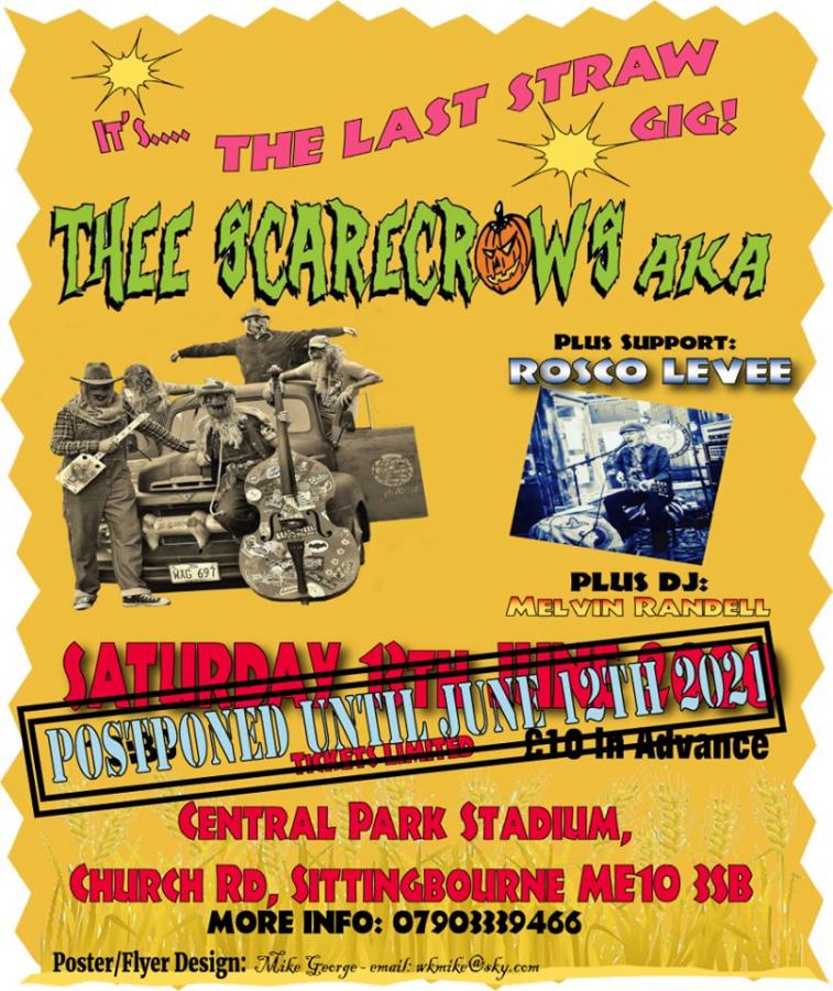 Thee Scarecrows AKA + support Rosco Levee - The Last Straw Gig poster