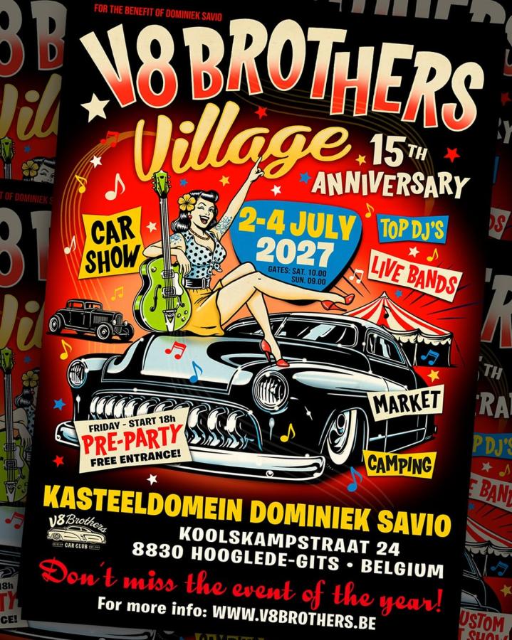 V8 Brothers Village 2027 - 15th Anniversary poster