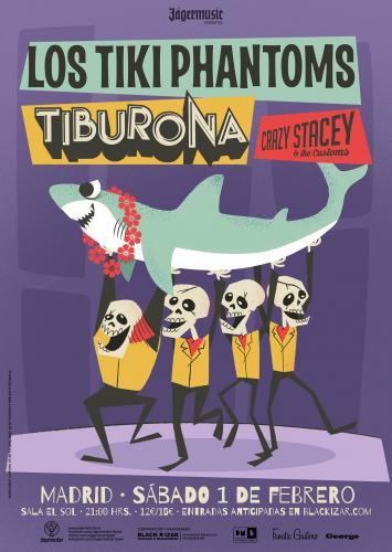 Los Tiki Phantoms, Tiburona y Crazy Stacey & the Customs